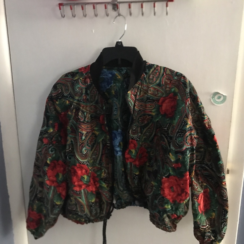 Vintage reversible floral bomber jacket